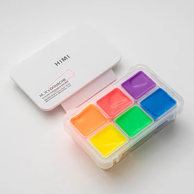 HIMI – Gouache Brillo en la Oscuridad – 6 Tonos Básicos × 23 ml