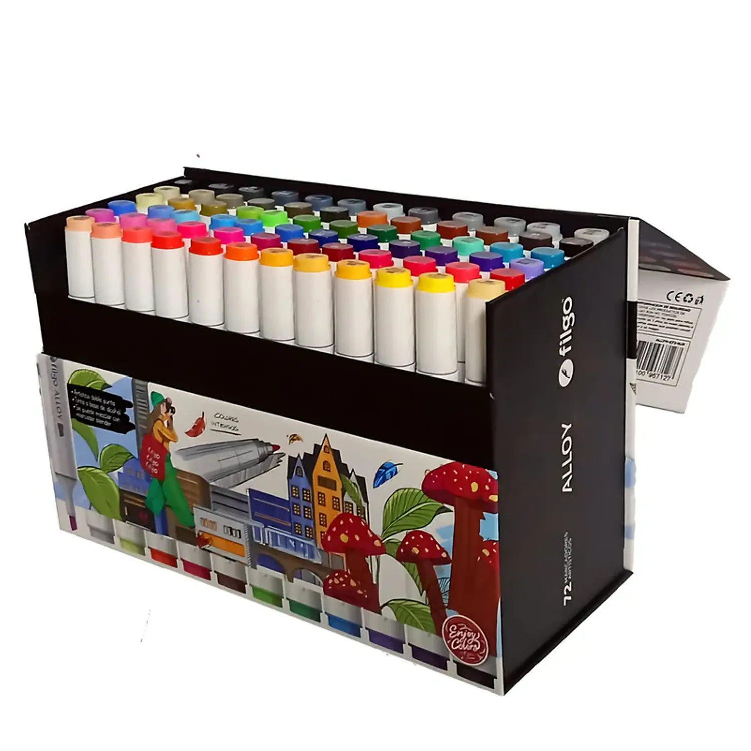 Filgo – Set Alloy de Marcadores al Alcohol – 72 Colores Surtidos – 3