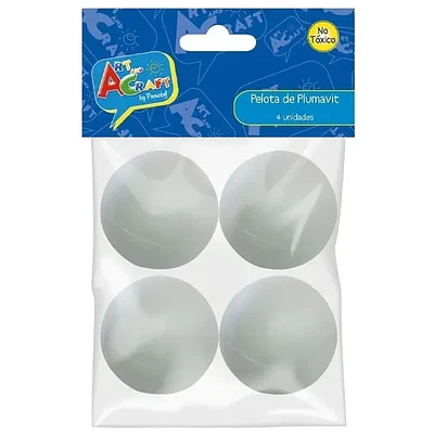 Art And Craft – Esferas de Plumavit 4 cm – 4 Unidades