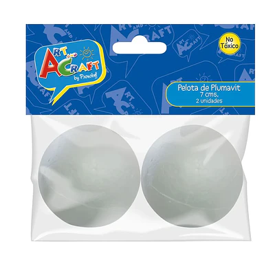 Art And Craft – Pelota de Plumavit 7 cm – 2 Unidades