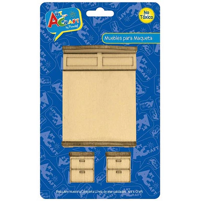 Art And Craft – Muebles para Maqueta Dormitorio – 3 Piezas