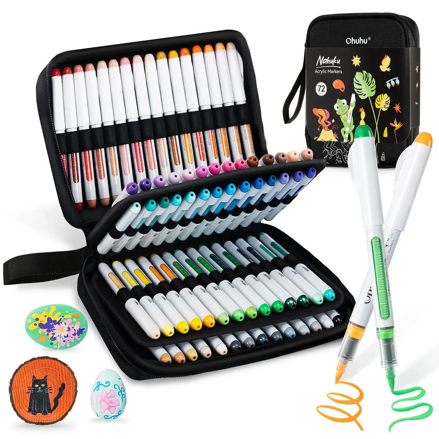 Ohuhu – Marcadores Acrílicos Nahuku Direct Ink – 72 Colores – Punta Pincel – 1