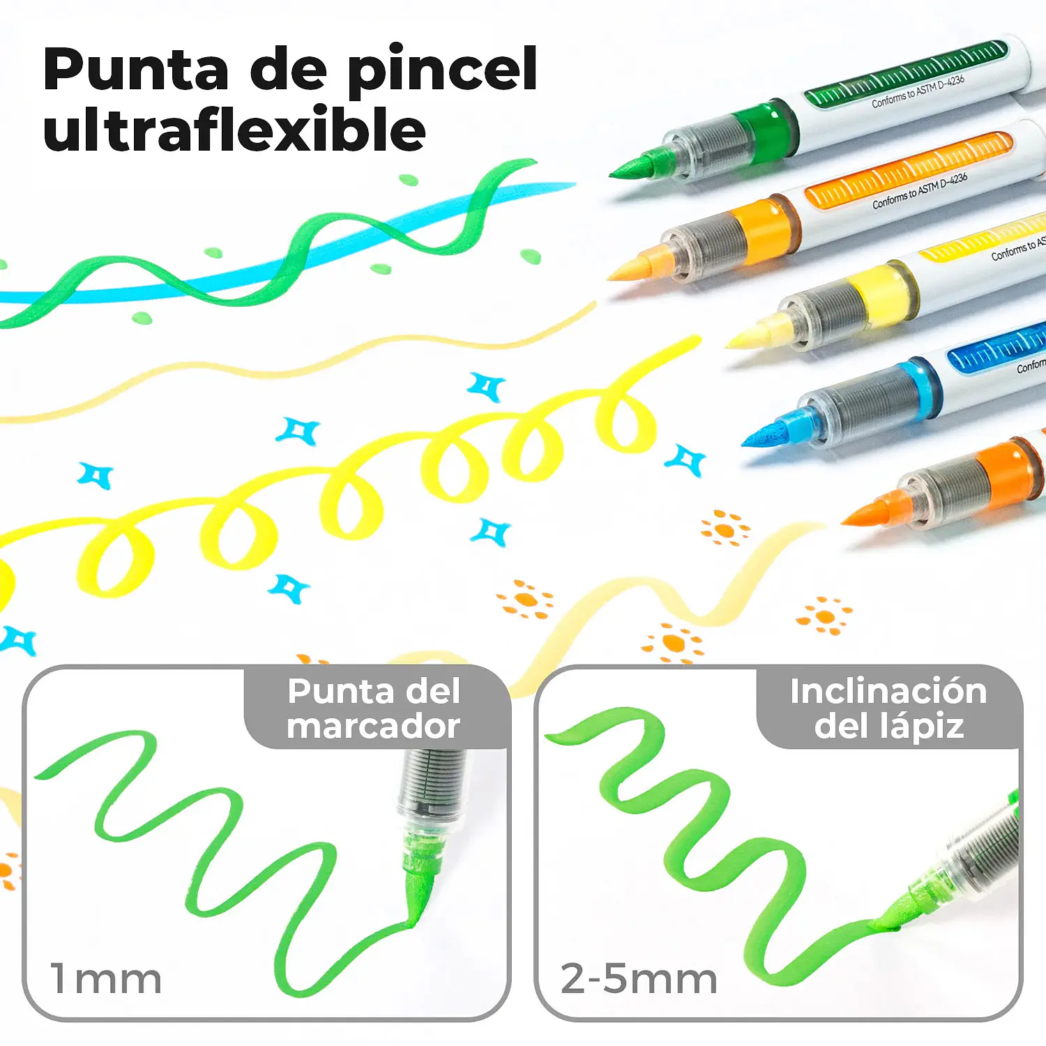 Ohuhu – Marcadores Acrílicos Nahuku Direct Ink – 72 Colores – Punta Pincel – 3