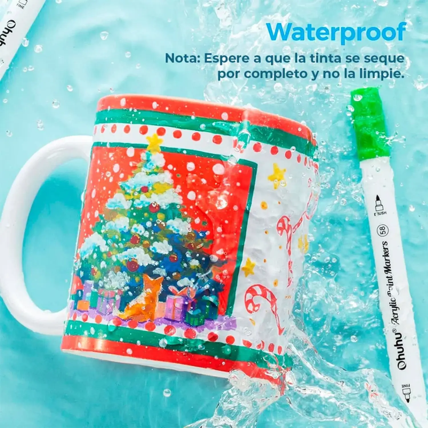 Ohuhu – Marcadores Acrílicos – 36 Colores – Doble Punta Pincel y Fina – 5