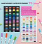 Ohuhu – Marcadores Acrílicos Akaka – 72 Colores – Doble Punta Pincel y Redonda - Miniatura 2