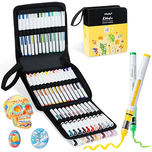 Ohuhu – Marcadores Acrílicos Kahuku – 48 Colores – Punta Pincel