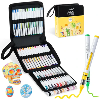 Ohuhu – Marcadores Acrílicos Kahuku – 48 Colores – Punta Pincel