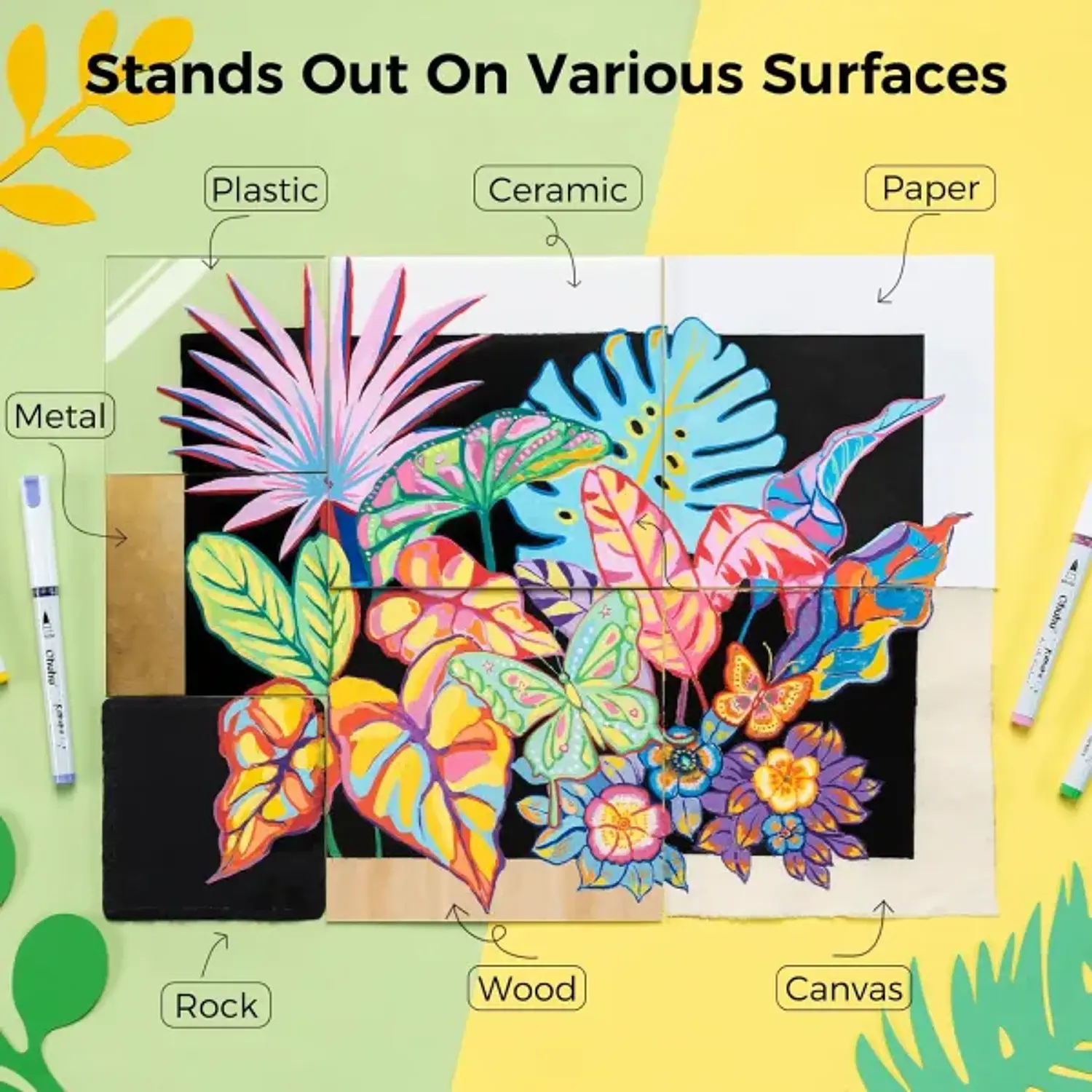 Ohuhu – Marcadores Acrílicos Kahuku – 48 Colores – Punta Pincel – 4