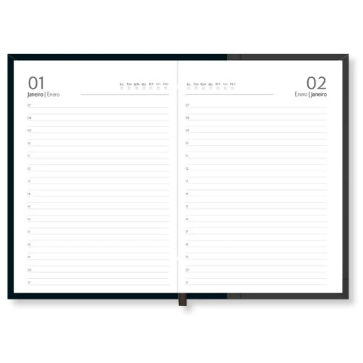Tilibra – Agenda Permanente Negra M6 – 192 Hojas – 2
