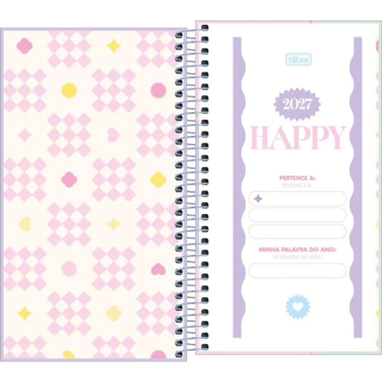 Tilibra – Agenda Espiral de Bolsillo Happy M2 – 2027 – 64 Hojas – 5