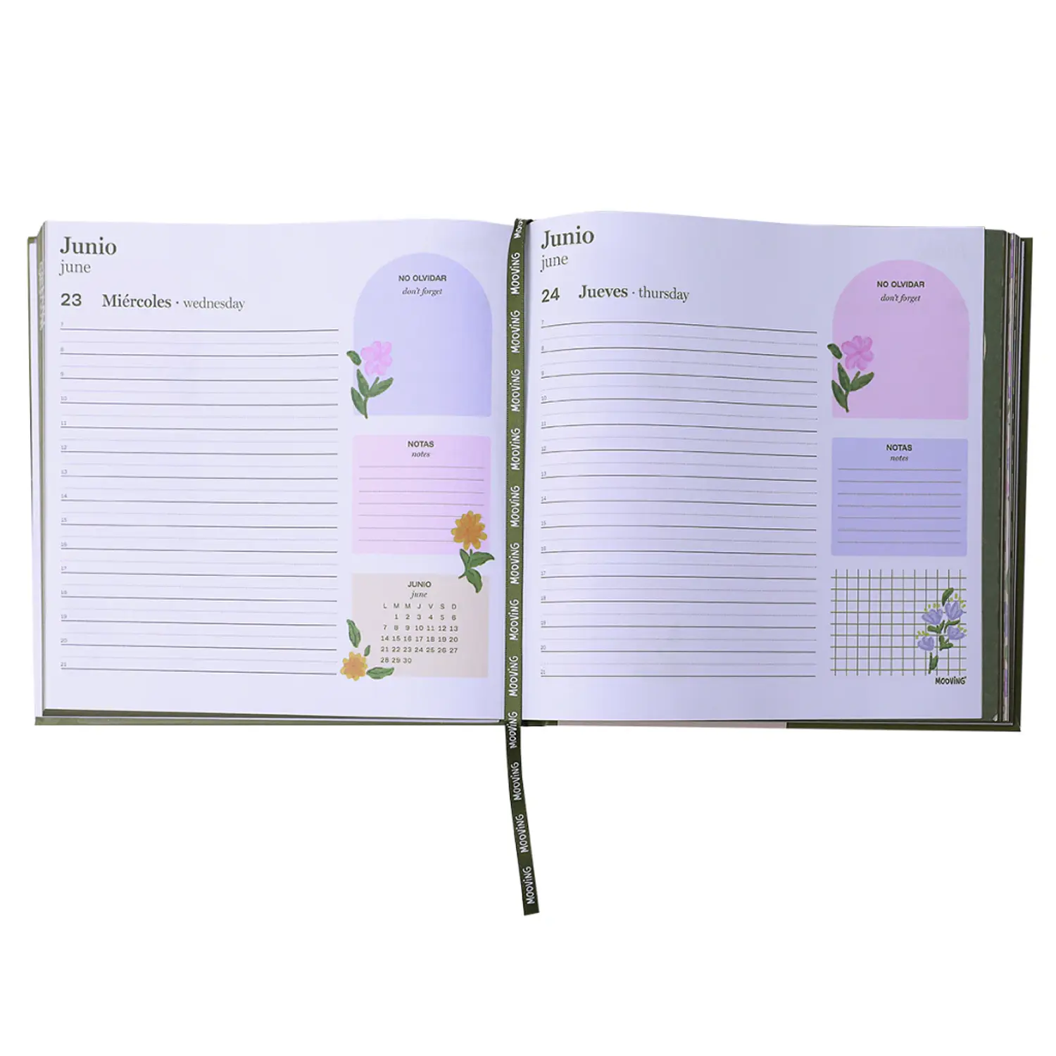 Mooving – Agenda Liberty Cuadrada Diaria Encuadernada 2027  19 x 19 cm – 2
