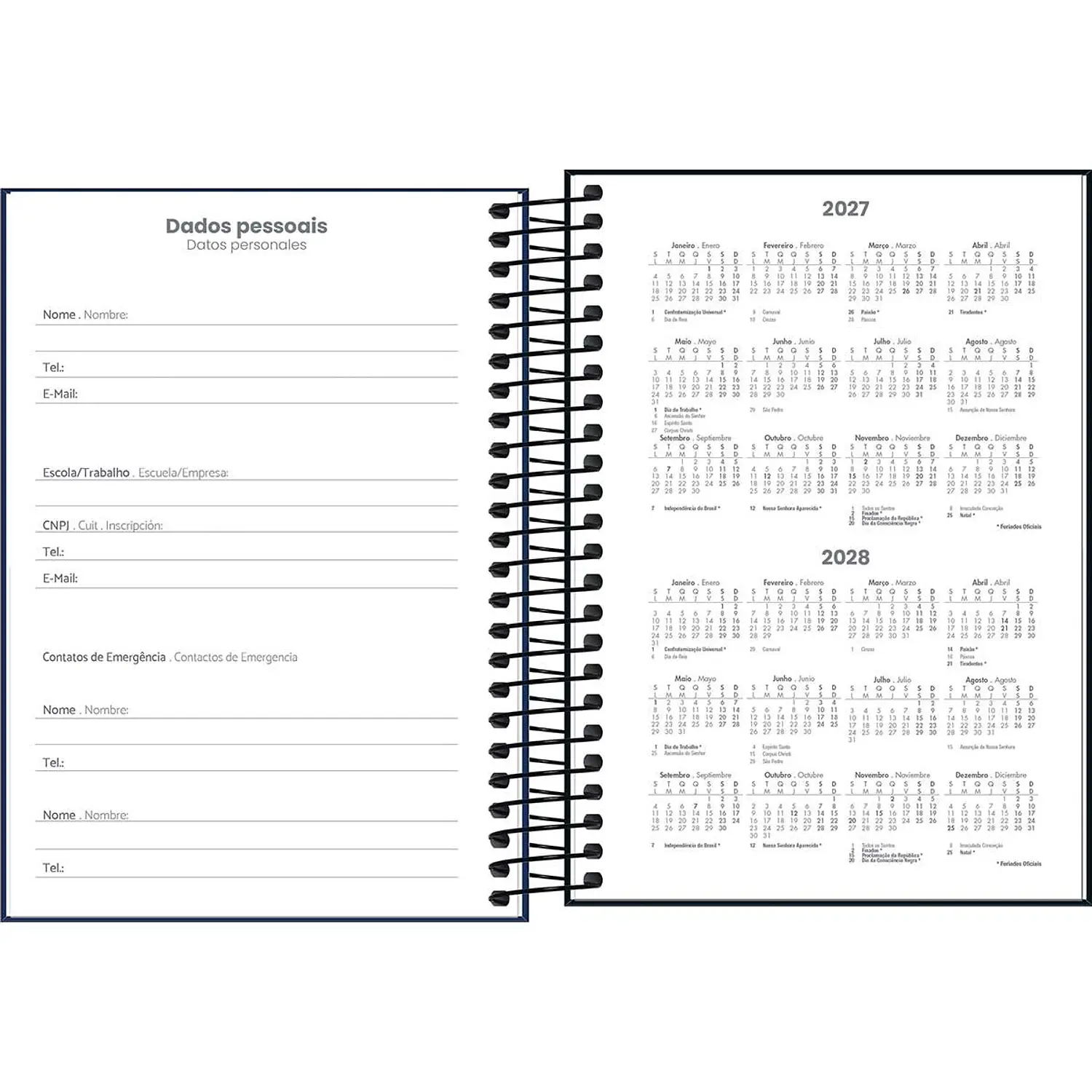 Tilibra – Agenda Espiral Spice M6 – 2027 – 160 Hojas – 4