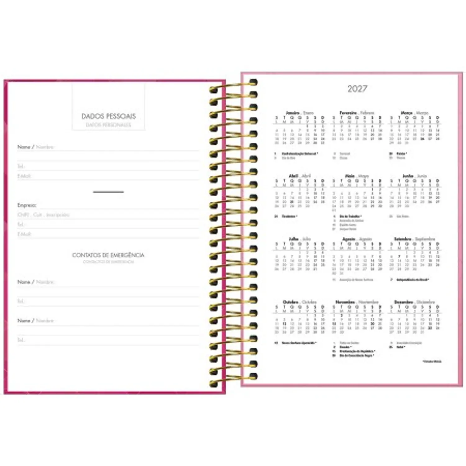 Tilibra – Agenda Espiral Ejecutiva Spot Femenina M5 – 2027 – 200 Hojas – 3