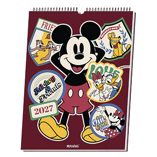 Mooving – Calendario de Pared Mickey & Friends 2027 30 x 40 cm