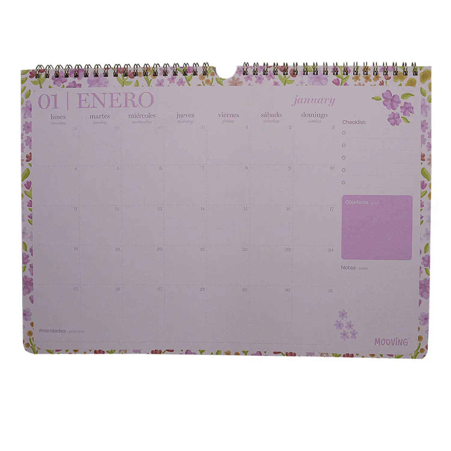 Mooving – Organizador Mensual Liberty 2027 35 x 25 cm – 2