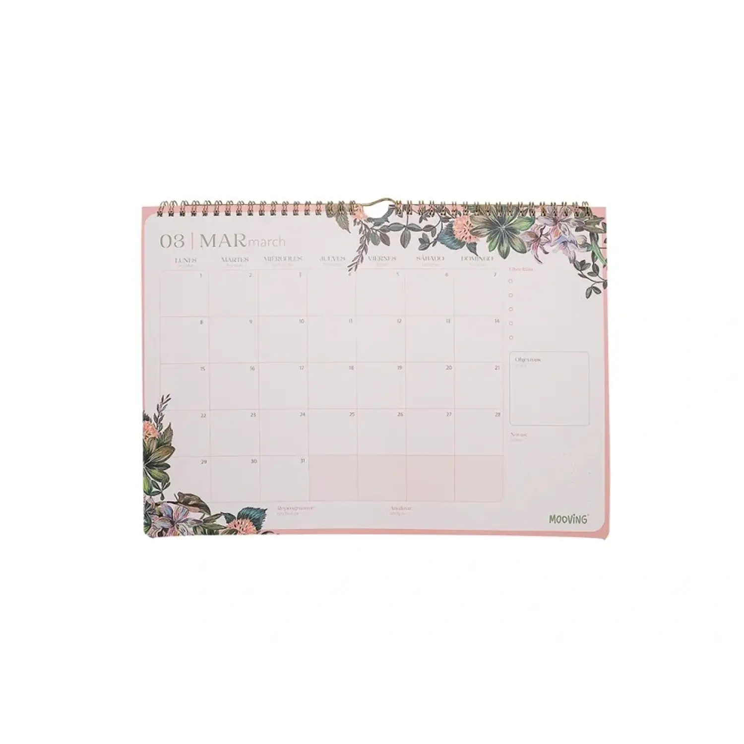 Mooving – Calendario Floral Mensual 2027 – 35 x 25 cm – 2