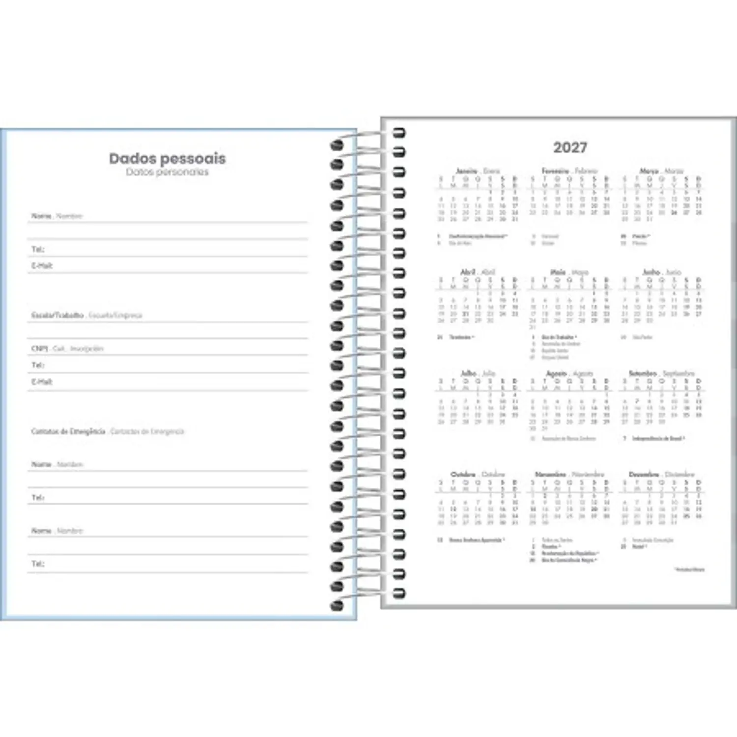 Tilibra – Agenda Zip Colores Pasteles M4 – 2027 – 176 Hojas – 7