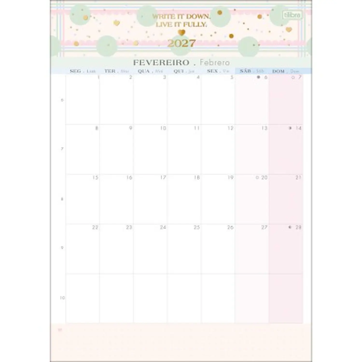 Tilibra – Calendario Mensual Soho – 2027 – 12 Hojas – 3