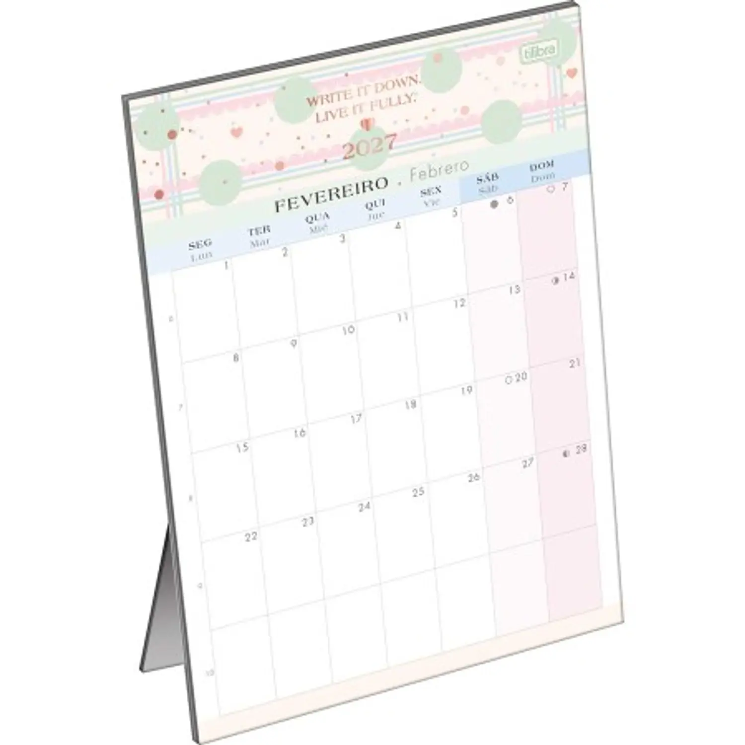Tilibra – Planner Calendario de Mesa Soho – 2027 – 12 Hojas – 1