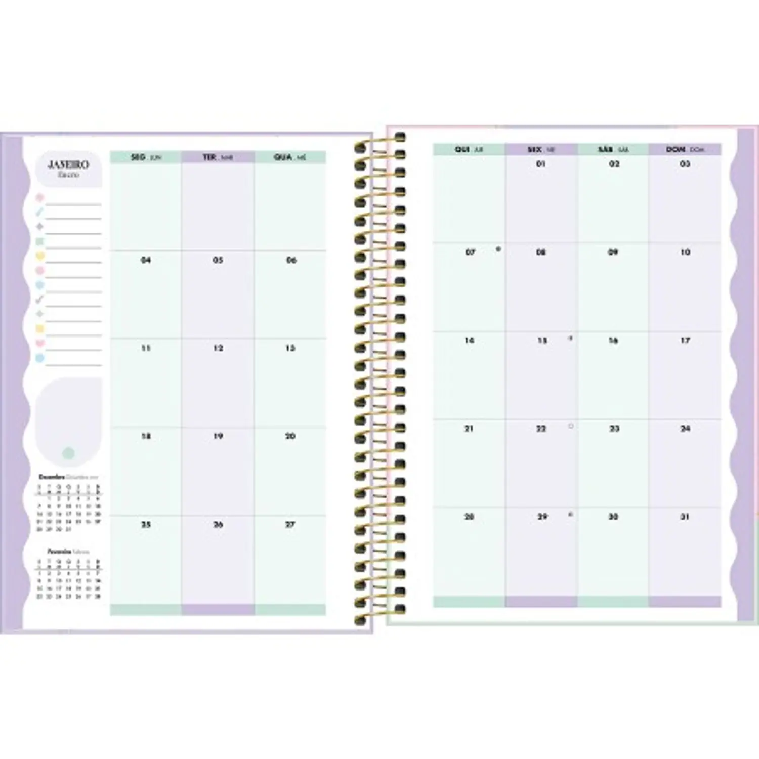 Tilibra – Planner Espiral Happy M7 – 2027 – 80 Hojas – 12