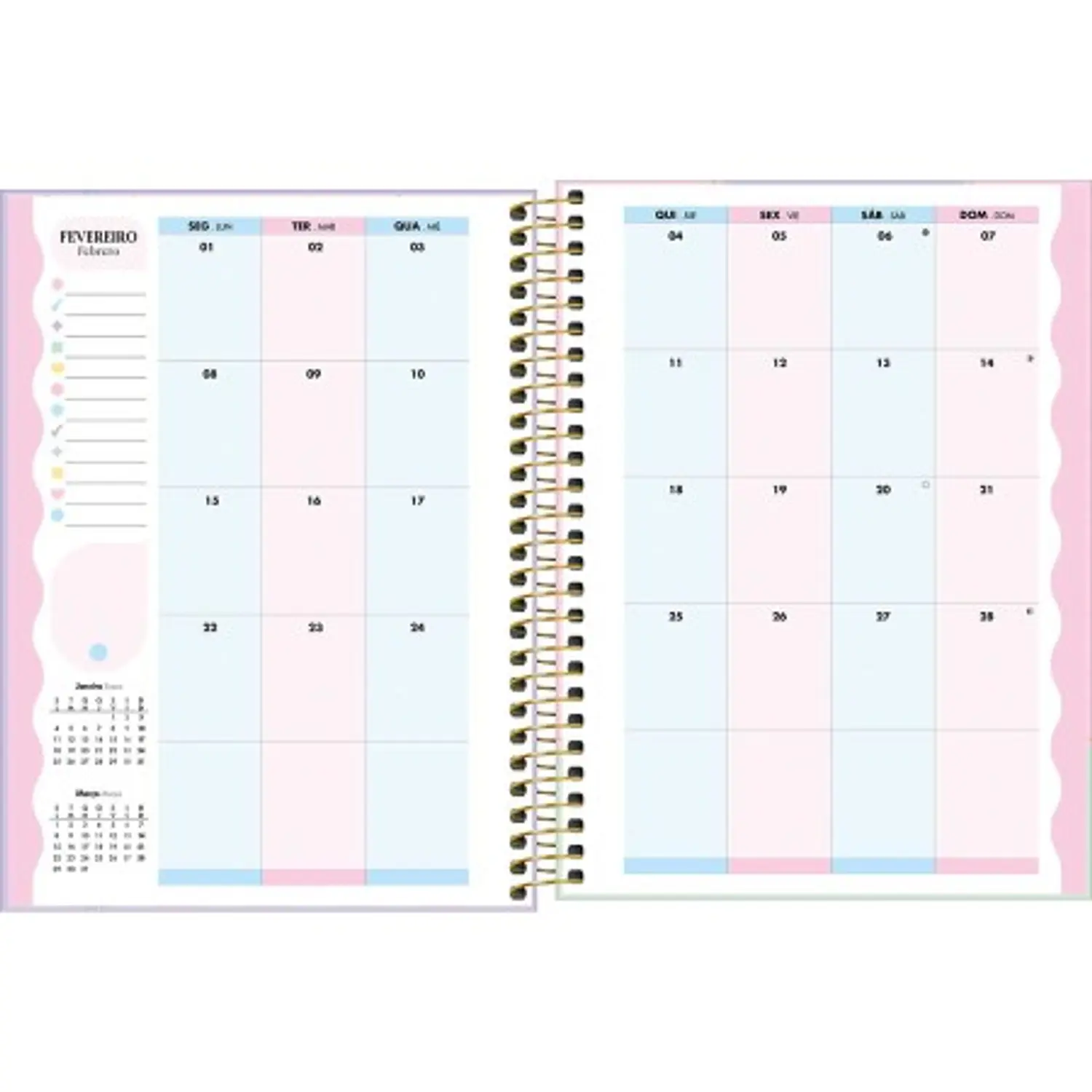Tilibra – Planner Espiral Happy M7 – 2027 – 80 Hojas – 14