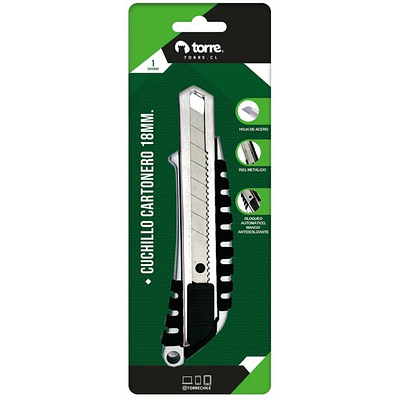 Torre – Cuchillo Cartonero Grande de Aluminio – 18 mm