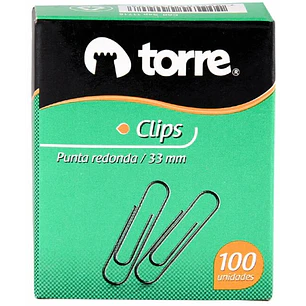 Torre – Clips Metálicos - Punta Redonda – 33 mm