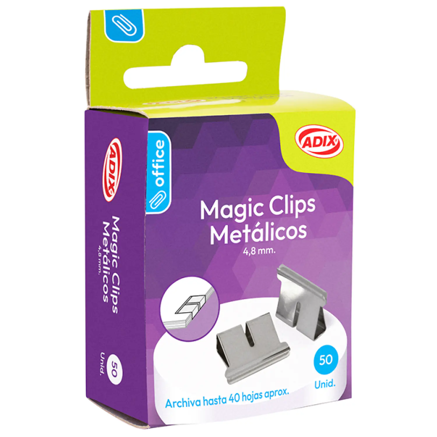 Adix – Magic Clip Metálico 4,8 mm – 50 Unidades – 1
