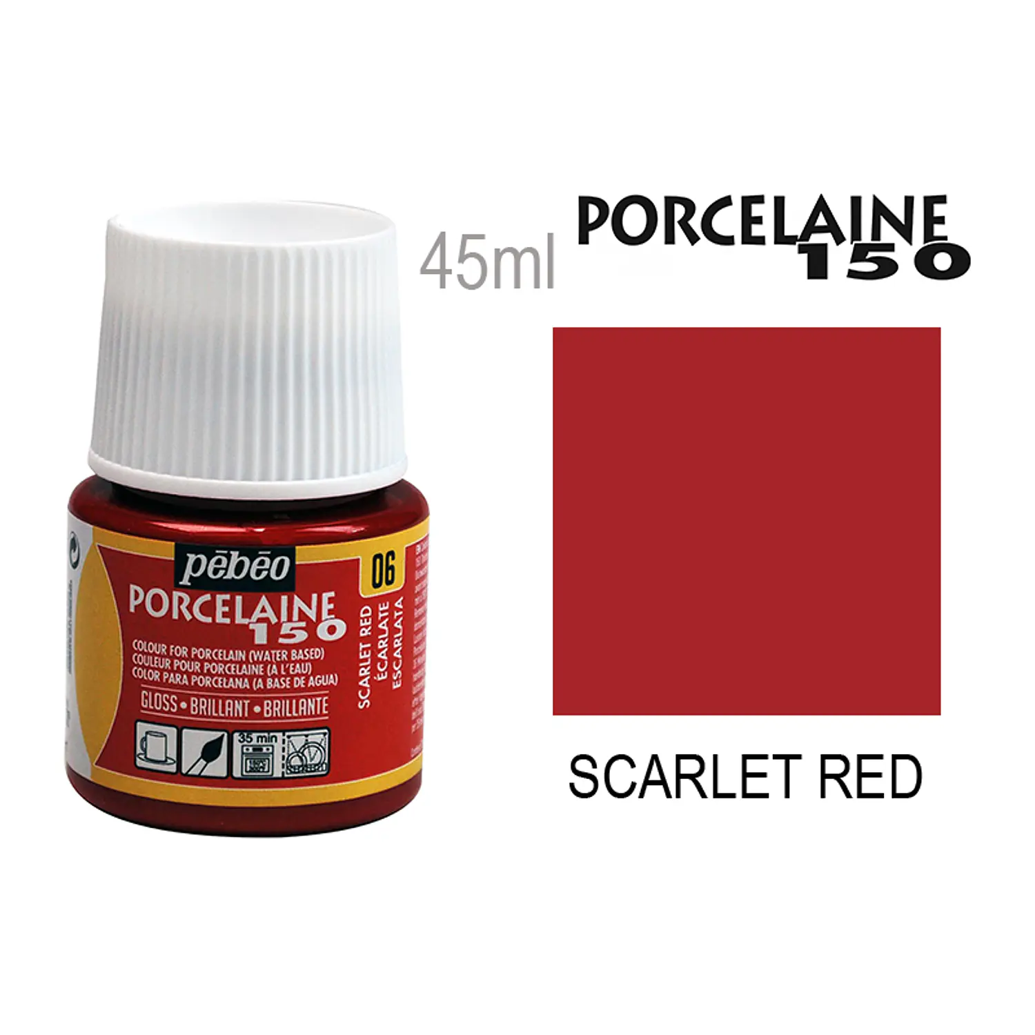 Pébéo – Pintura para Porcelana Porcelaine 150 – 45 ml – 6