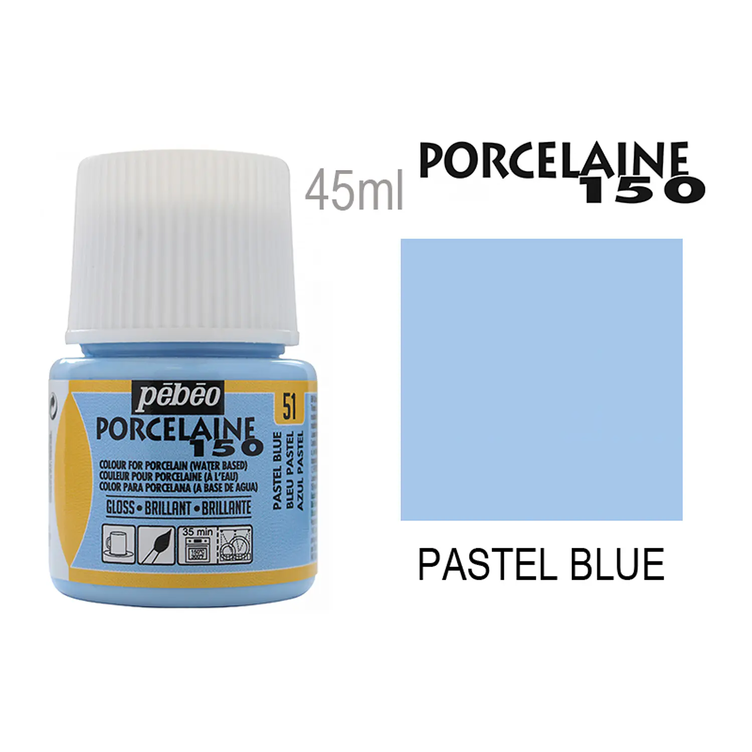 Pébéo – Pintura para Porcelana Porcelaine 150 – 45 ml – 23