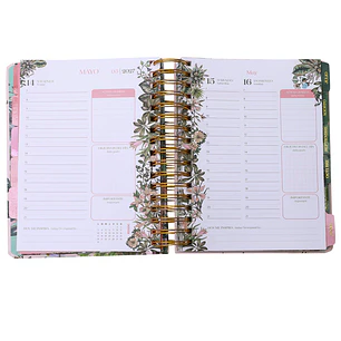 Mooving – Agenda Floral Diaria Espiral 16,5 x 22 cm – 2027