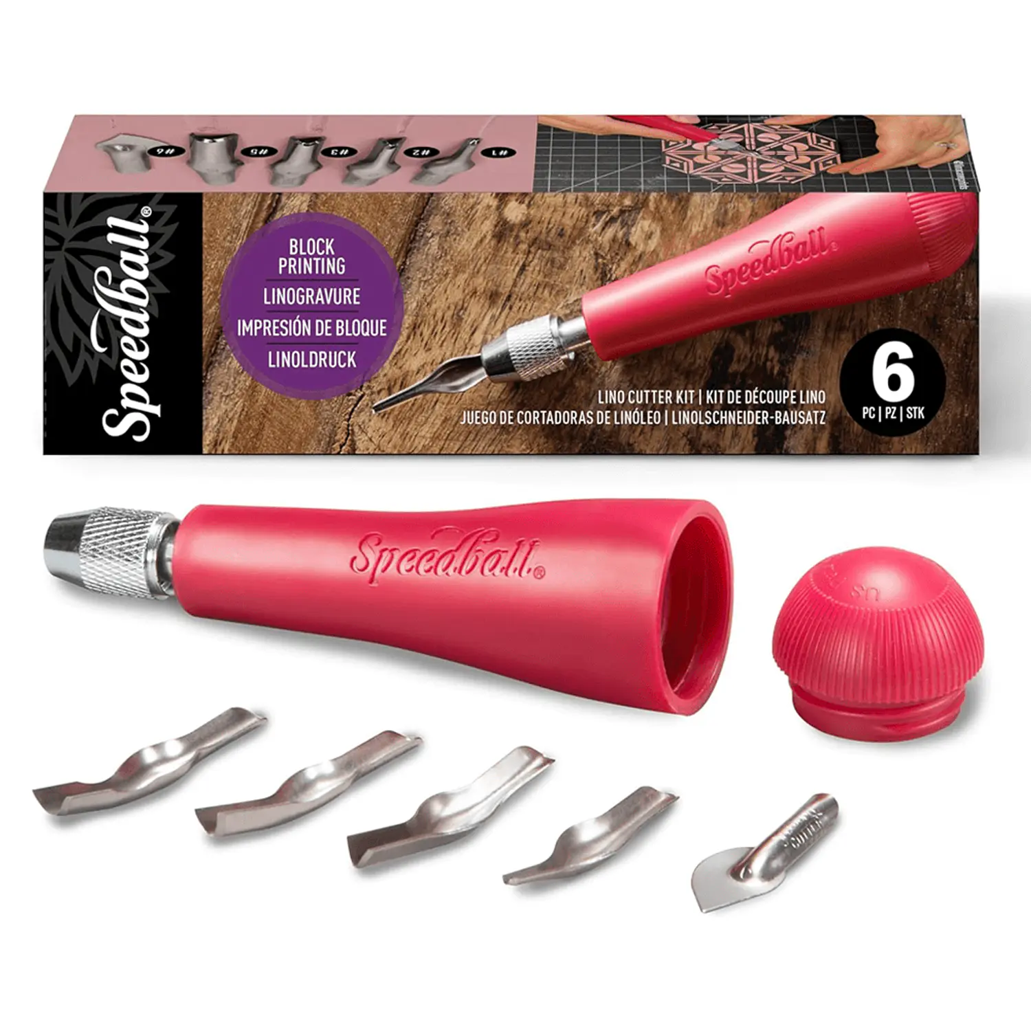 Speedball – Cortador de Linóleo Boxed Mango + 5 Gubias – 1