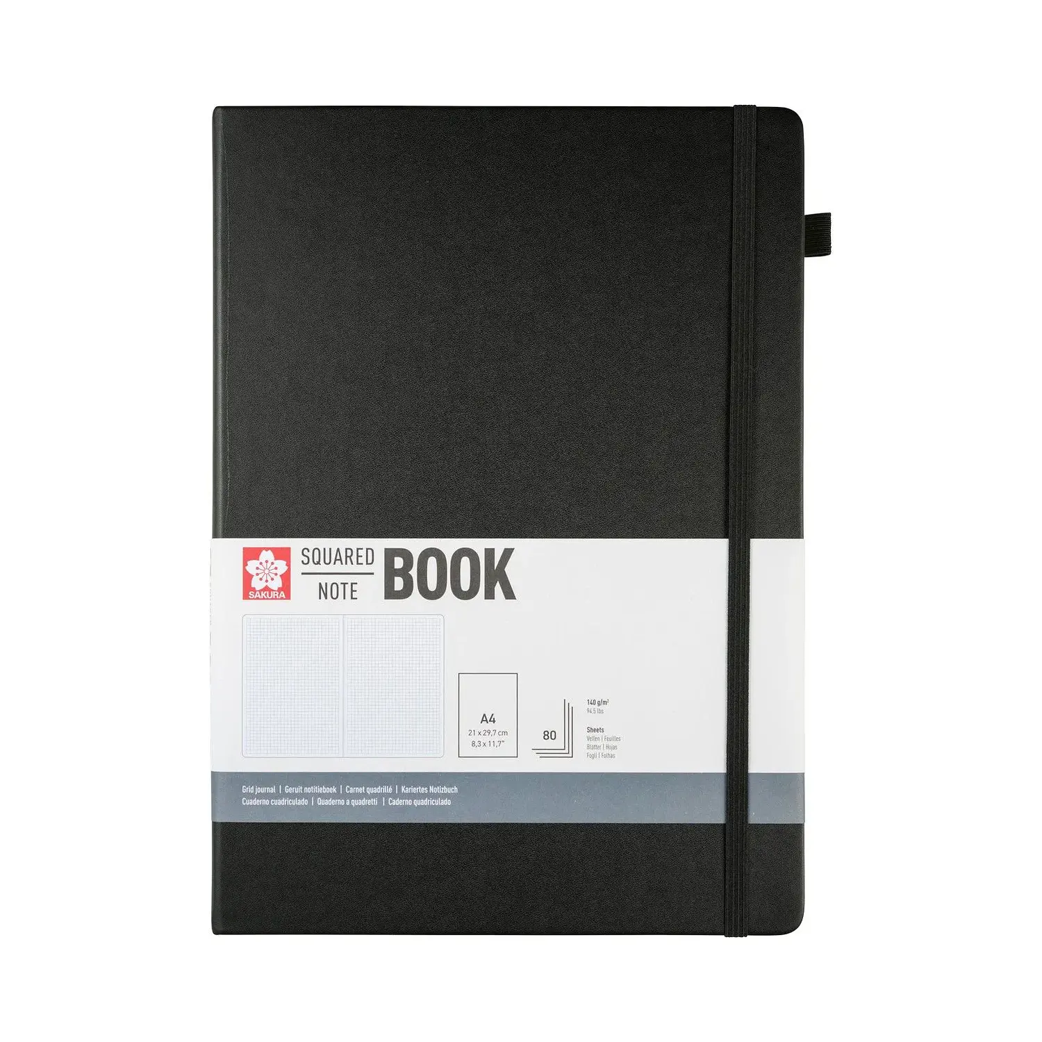Sakura – Libreta Hoja Crema Cuadriculada 5 mm – A4 – 21 x 29,7 cm – 3
