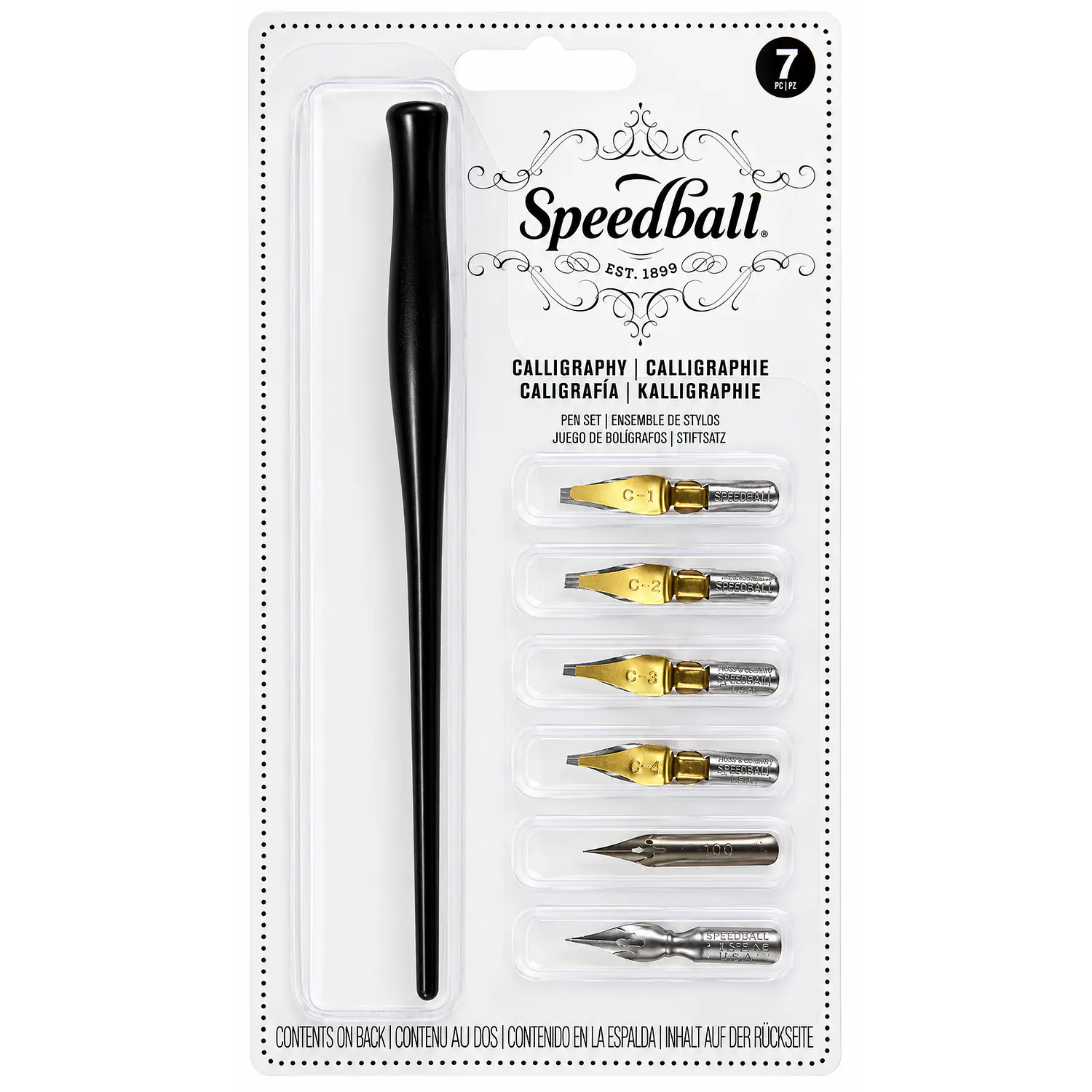 Speedball – Set de Caligrafía con Mango + 6 Plumillas – 1