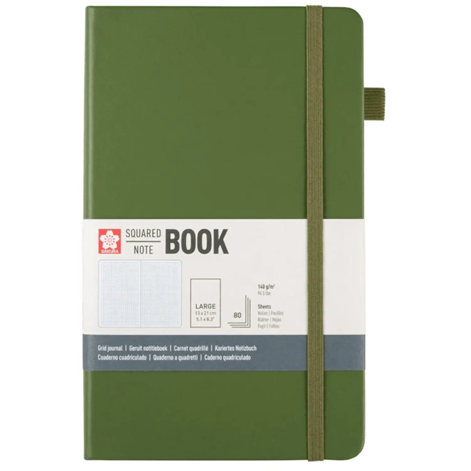 Sakura – Libreta Hoja Crema con Cuadros – 13 x 21 cm – 1
