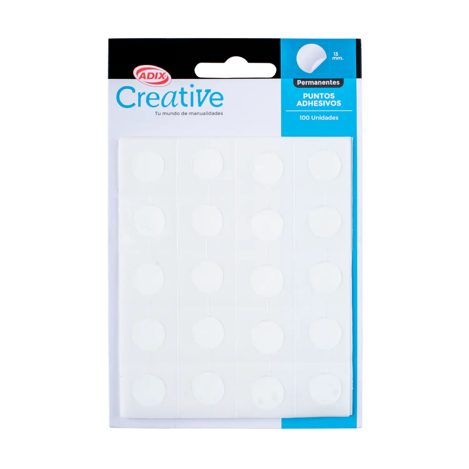 Adix – Punto Adhesivo Permanente Transparente 100 Unidades – 1