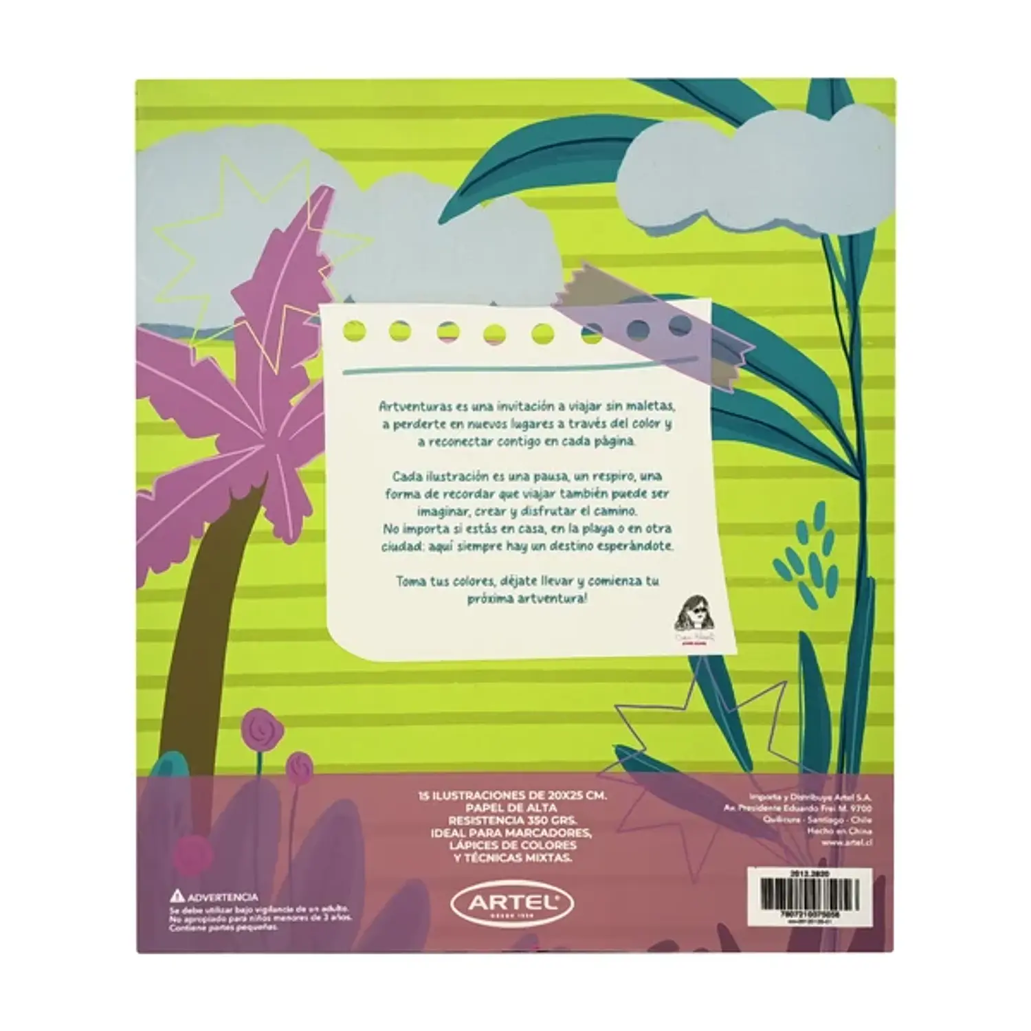 Artel – Block para Colorear Artventuras – 21,7 x 25,3 cm – 3