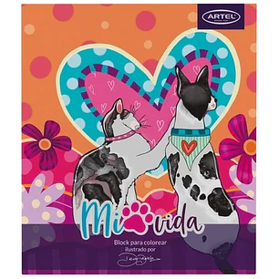 Artel – Block para Colorear Mi Vida Pet – 21,7 x 25,3 cm