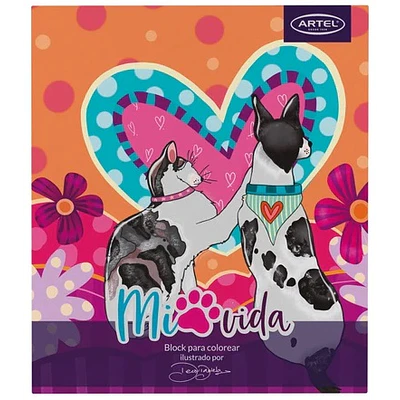 Artel – Block para Colorear Mi Vida Pet – 21,7 x 25,3 cm