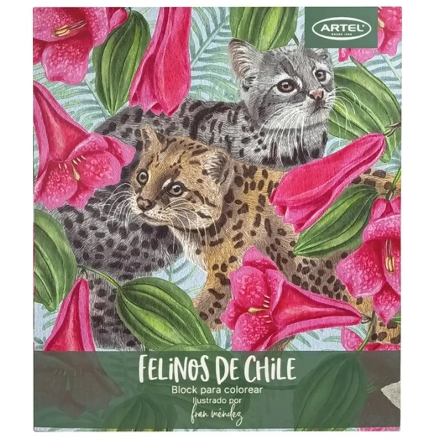 Artel – Block para Colorear Felinos de Chile – 21,7 x 25,3 cm – 1