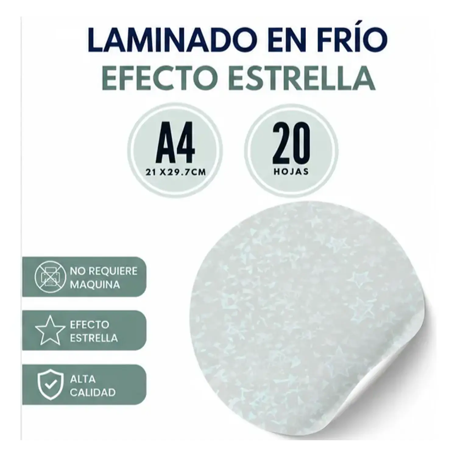 Pacific – Laminado Frío Holográfico Estrellas A4 – 20 Hojas – 2