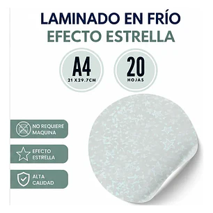 Pacific – Laminado Frío Holográfico Estrellas A4 – 20 Hojas