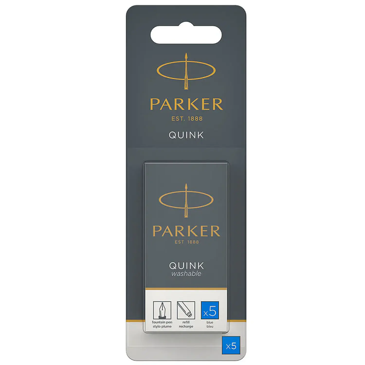 Parker – Set de Cartuchos para Pluma Fuente Tinta Azul 5 Unidades – 1