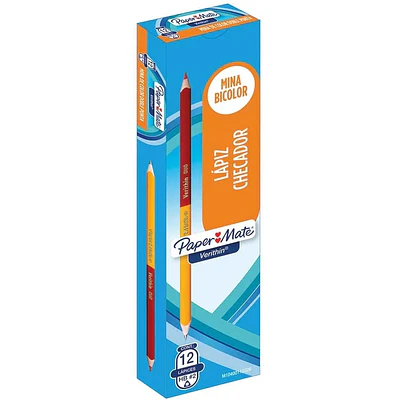 Paper Mate – Lápiz Triangular Bicolor Grafito/Rojo  Caja 12 Unidades