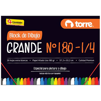 Torre – Block Dibujo Grande 180 1/4 – 20 Hojas
