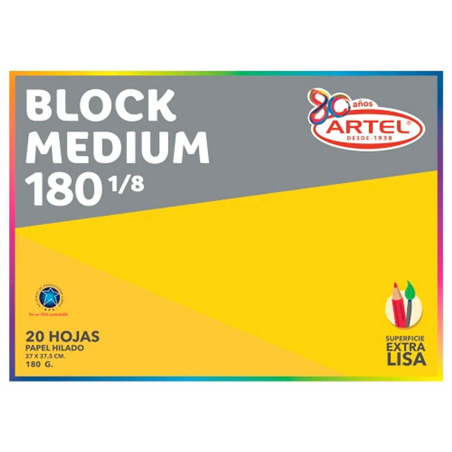 Artel – Block Medium 180 1/8 – 20 Hojas – 180 gr – 1