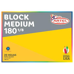 Artel – Block Medium 180 1/8 – 20 Hojas – 180 gr