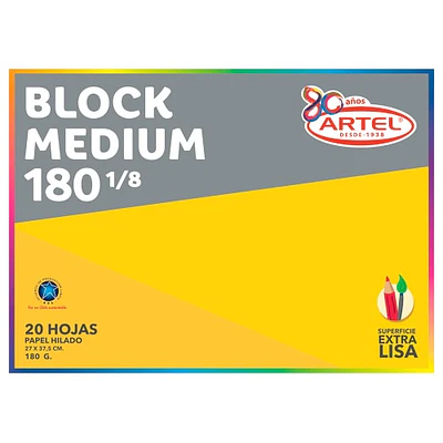 Artel – Block Medium 180 1/8 – 20 Hojas – 180 gr