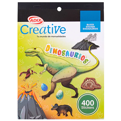 Adix – Block de Stickers Dinosaurio – 400 Unidades Aprox.