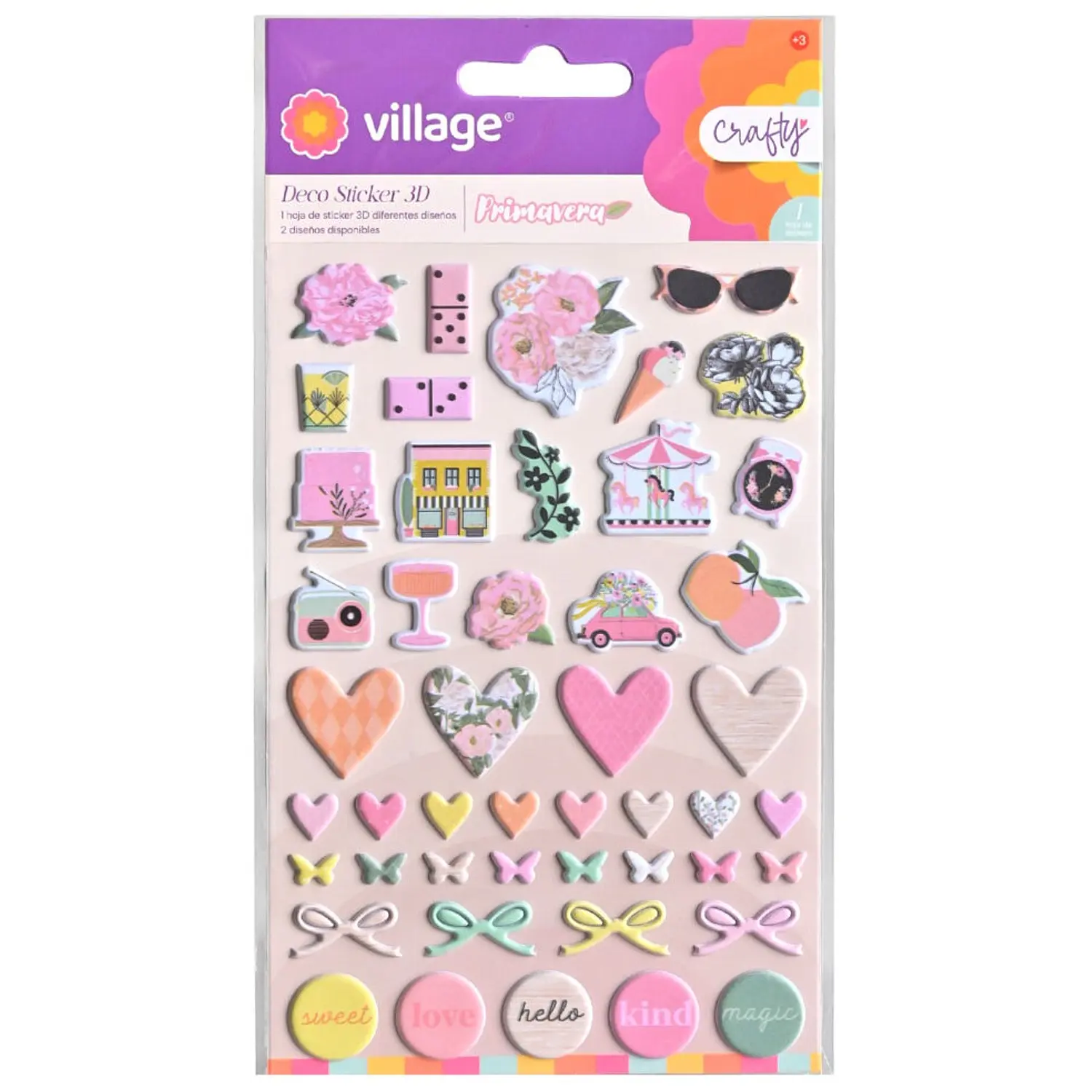 Village – Stickers 3D Crafty - Diseño Primavera – 1